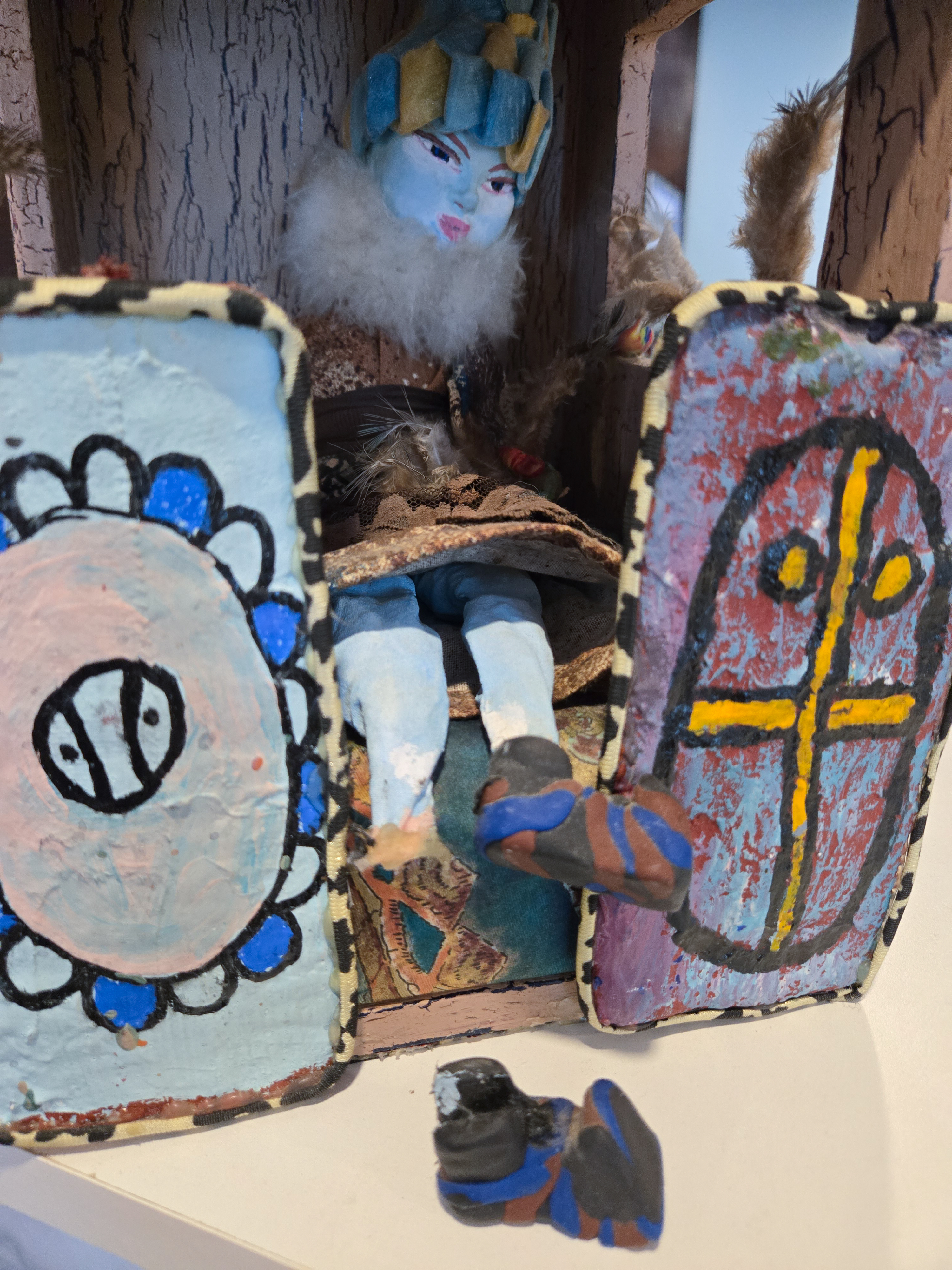 ART DOLL IN A SEDAN CHAIR.