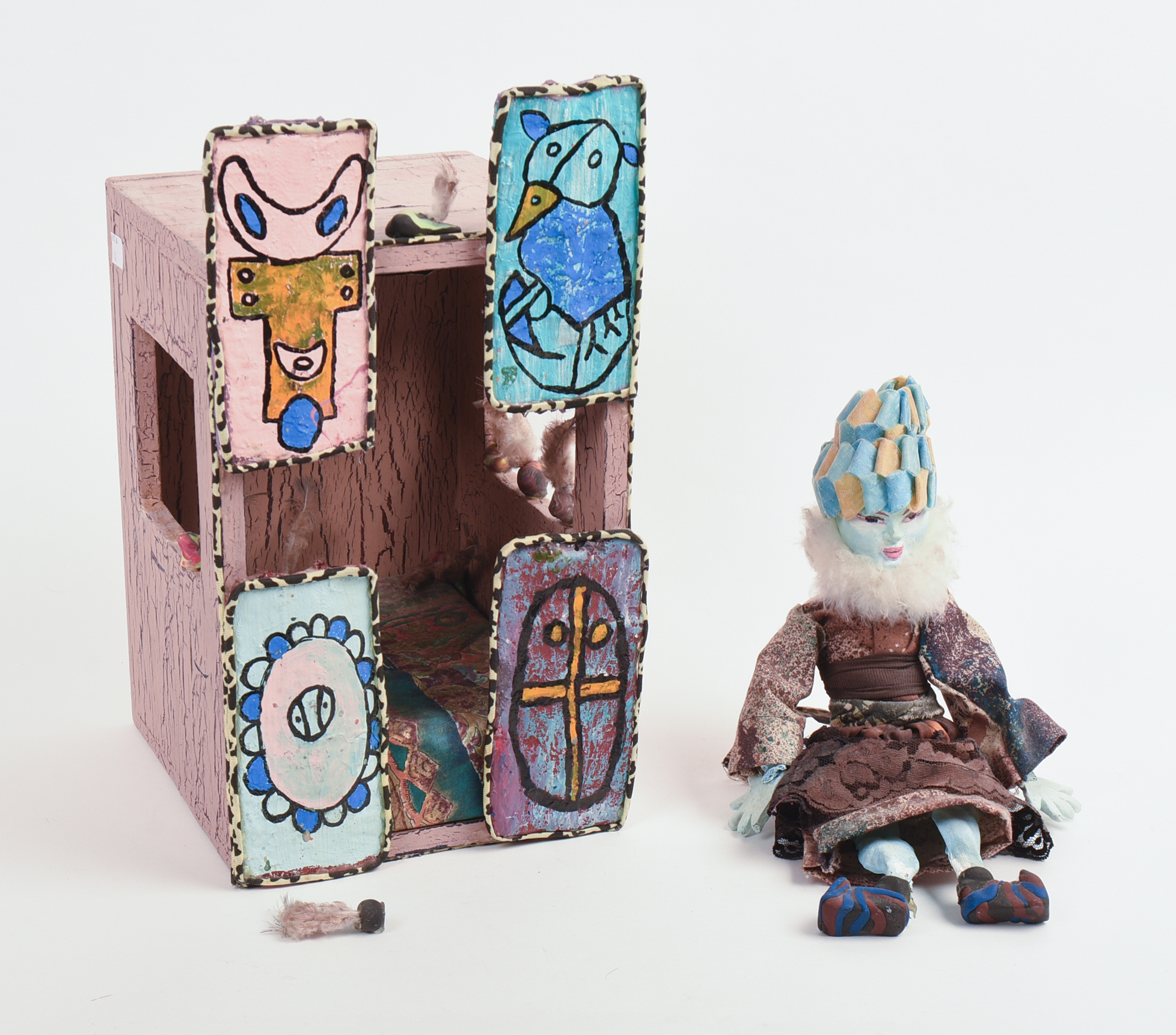 ART DOLL IN A SEDAN CHAIR.
