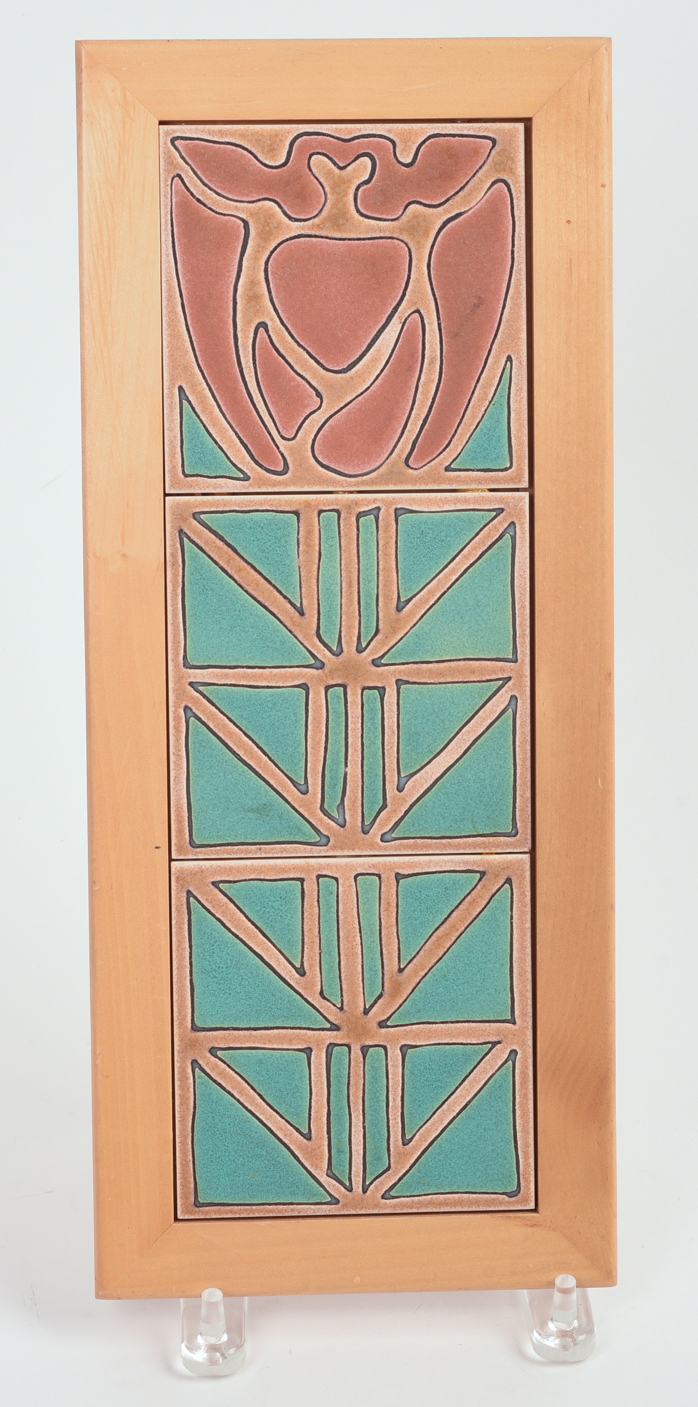 THREE H.E. SMITH ENGLISH TILES.