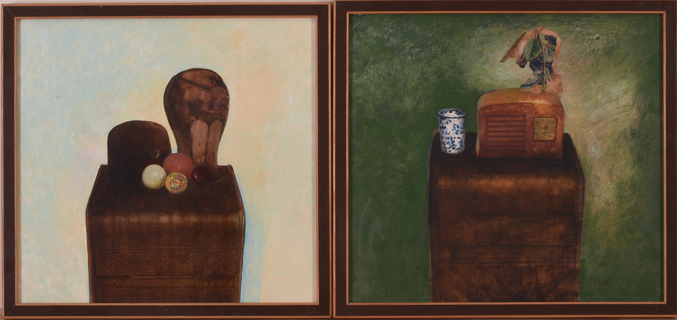 TWO CONTEMPORARY STILL LIVES.