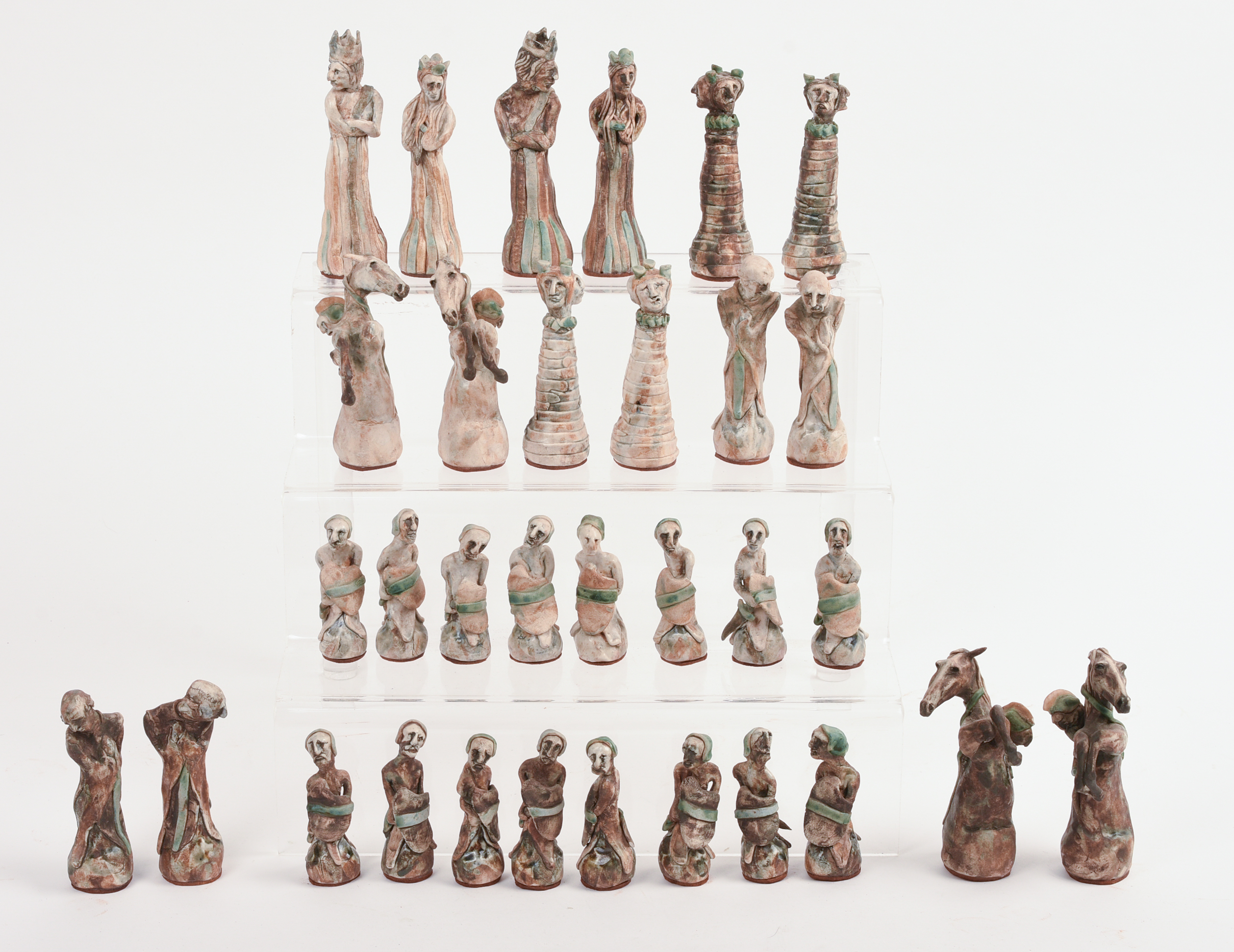 CONTEMPORARY ARTIST CRAFTED CHESS SET.