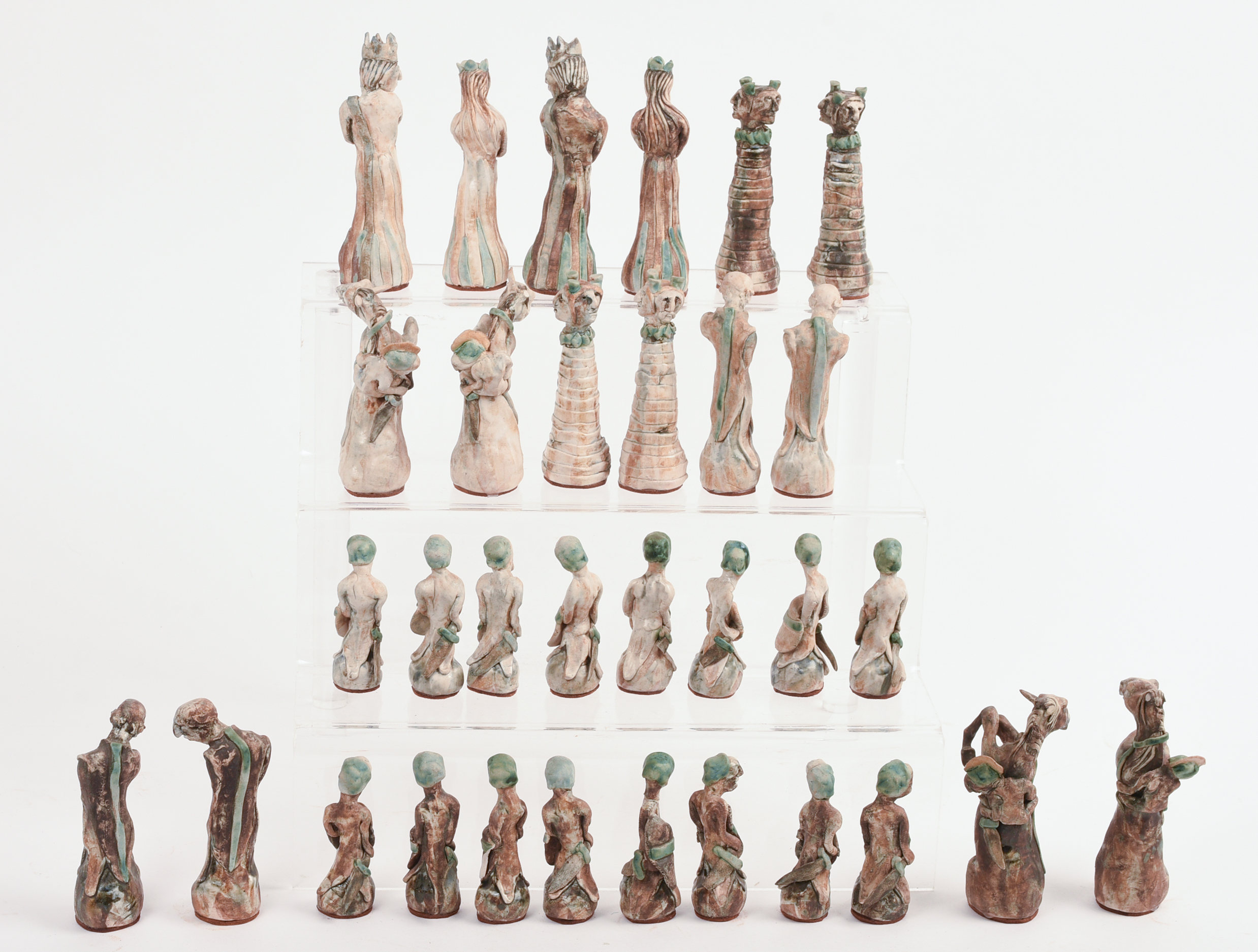 CONTEMPORARY ARTIST CRAFTED CHESS SET.
