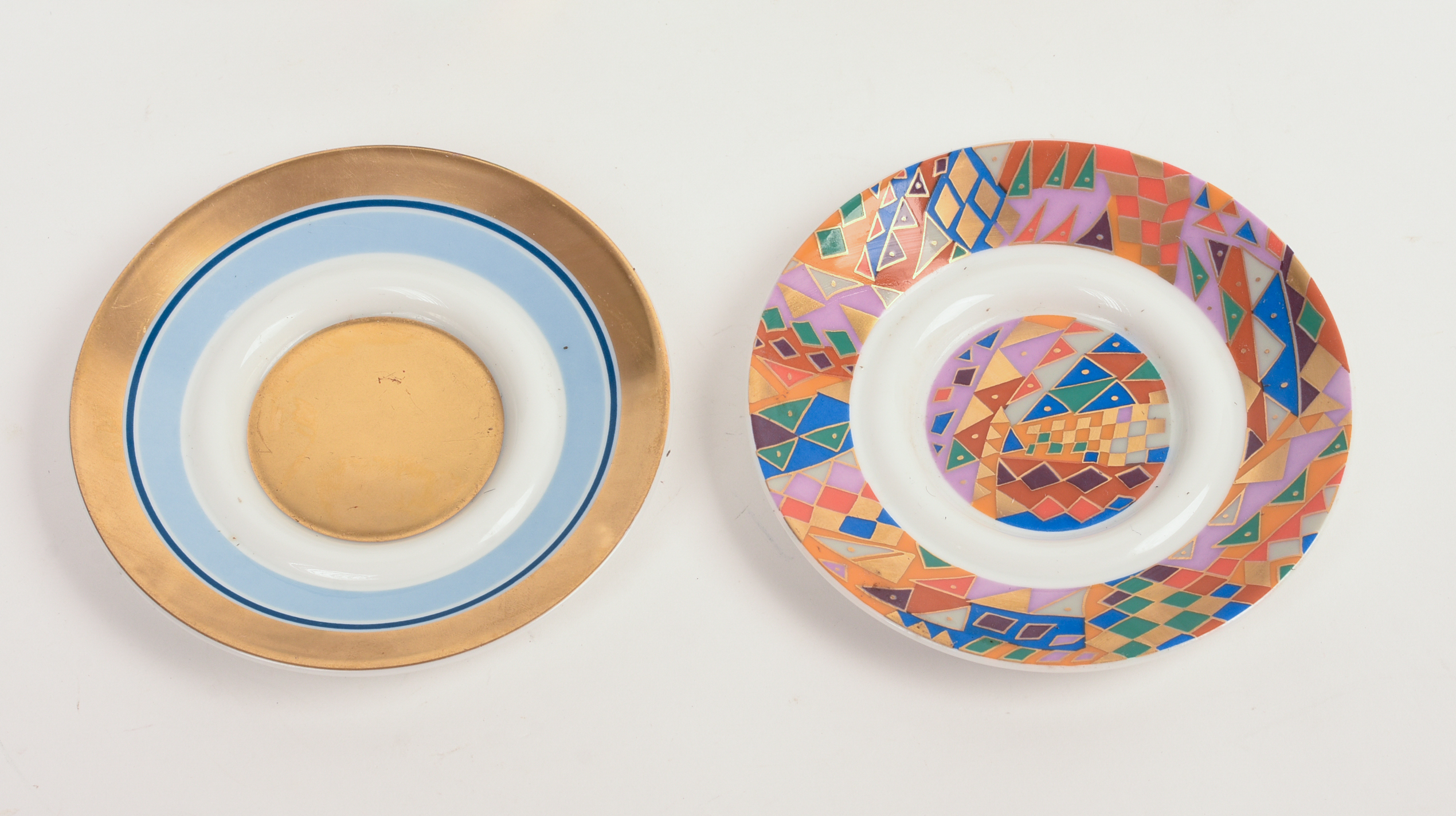 TWO ROSENTHAL ESPRESSO CUPS AND SAUCERS.