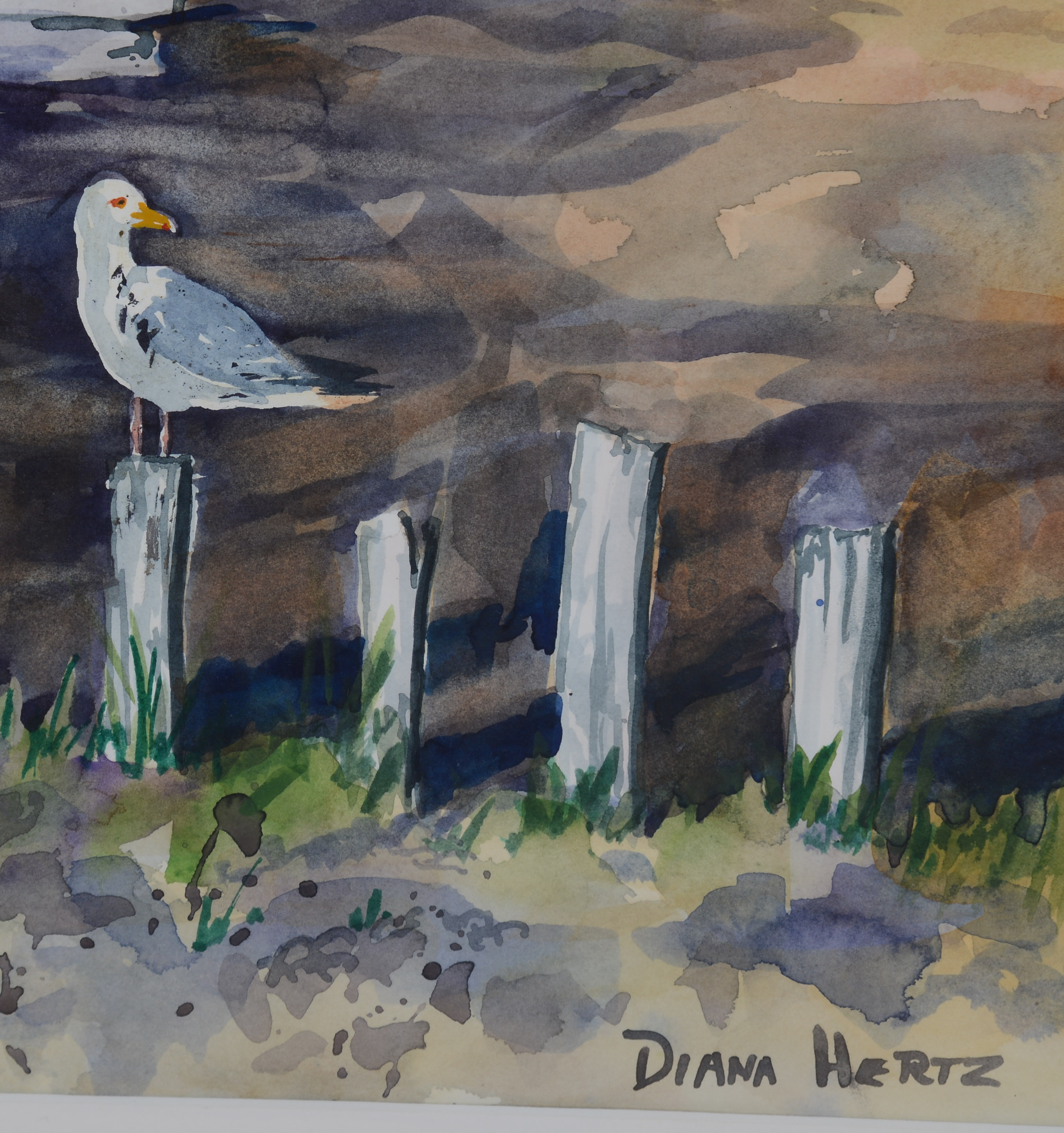 DIANA HERTZ. MAINE WATERFRONT SCENE.