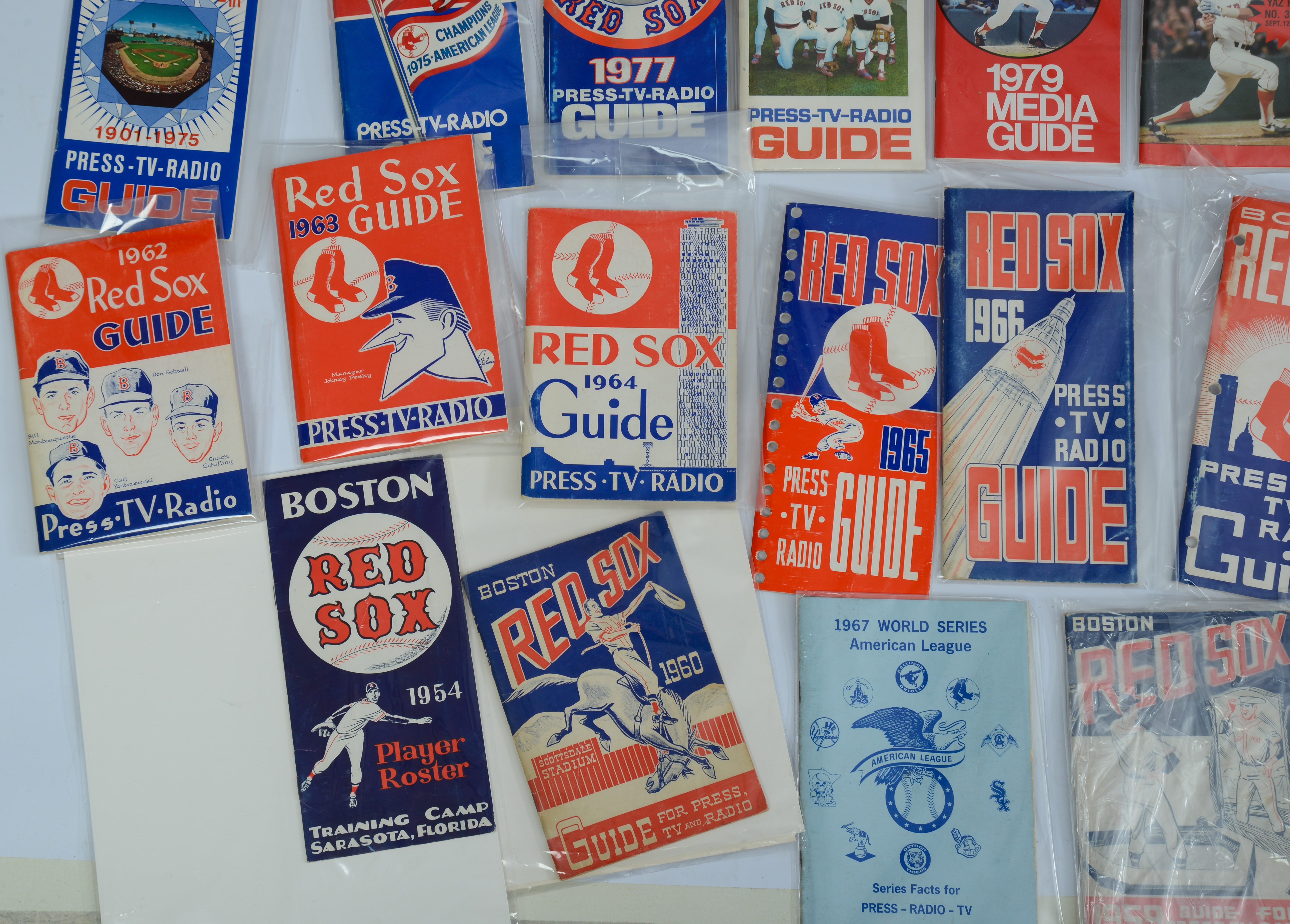 BOSTON RED SOX PRESS GUIDES, 1954-2021.