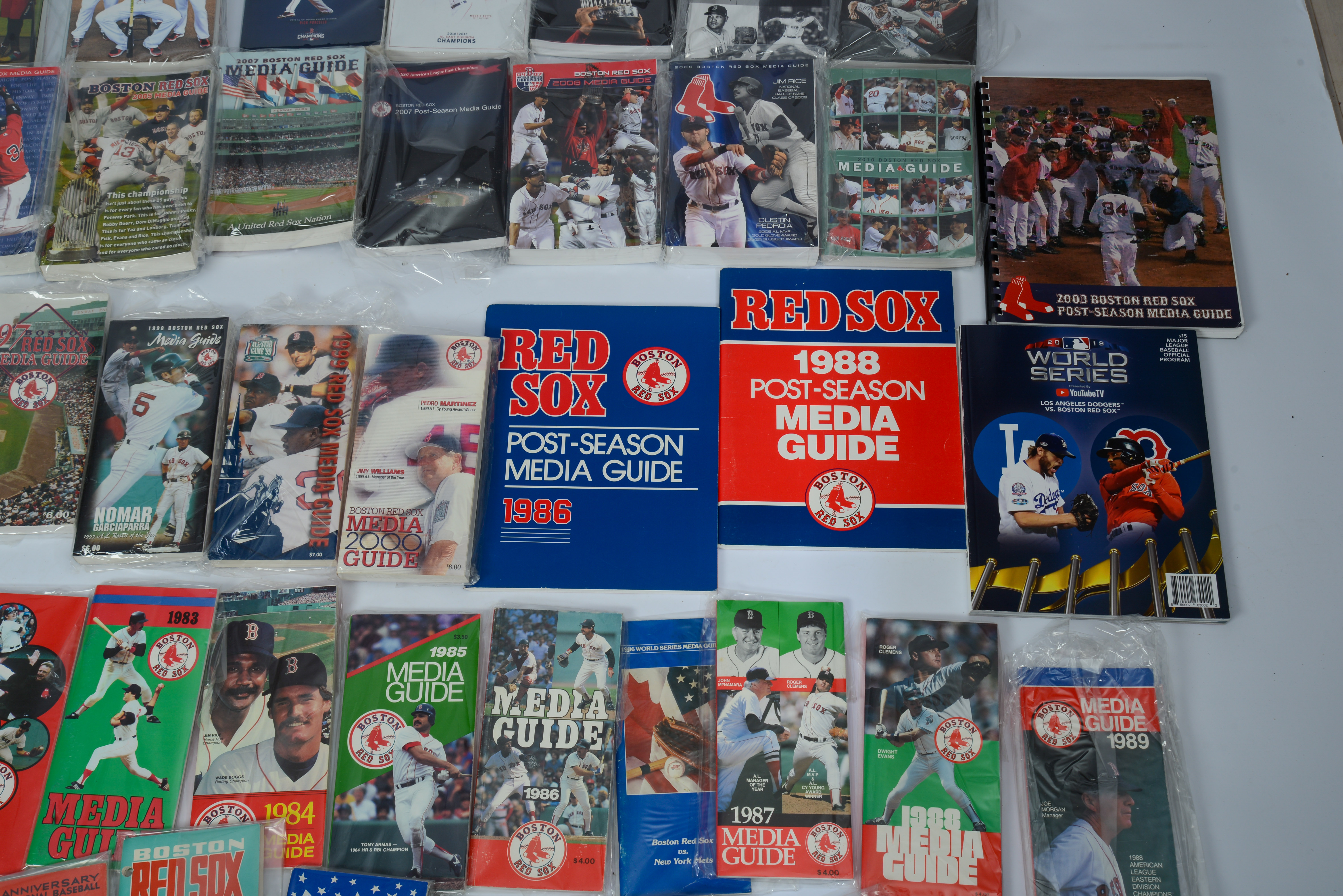 BOSTON RED SOX PRESS GUIDES, 1954-2021.