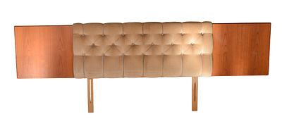 G-PLAN HEADBOARD, FULL. Overall length 100 inches, padded section 54 inches. Height 36 inches.