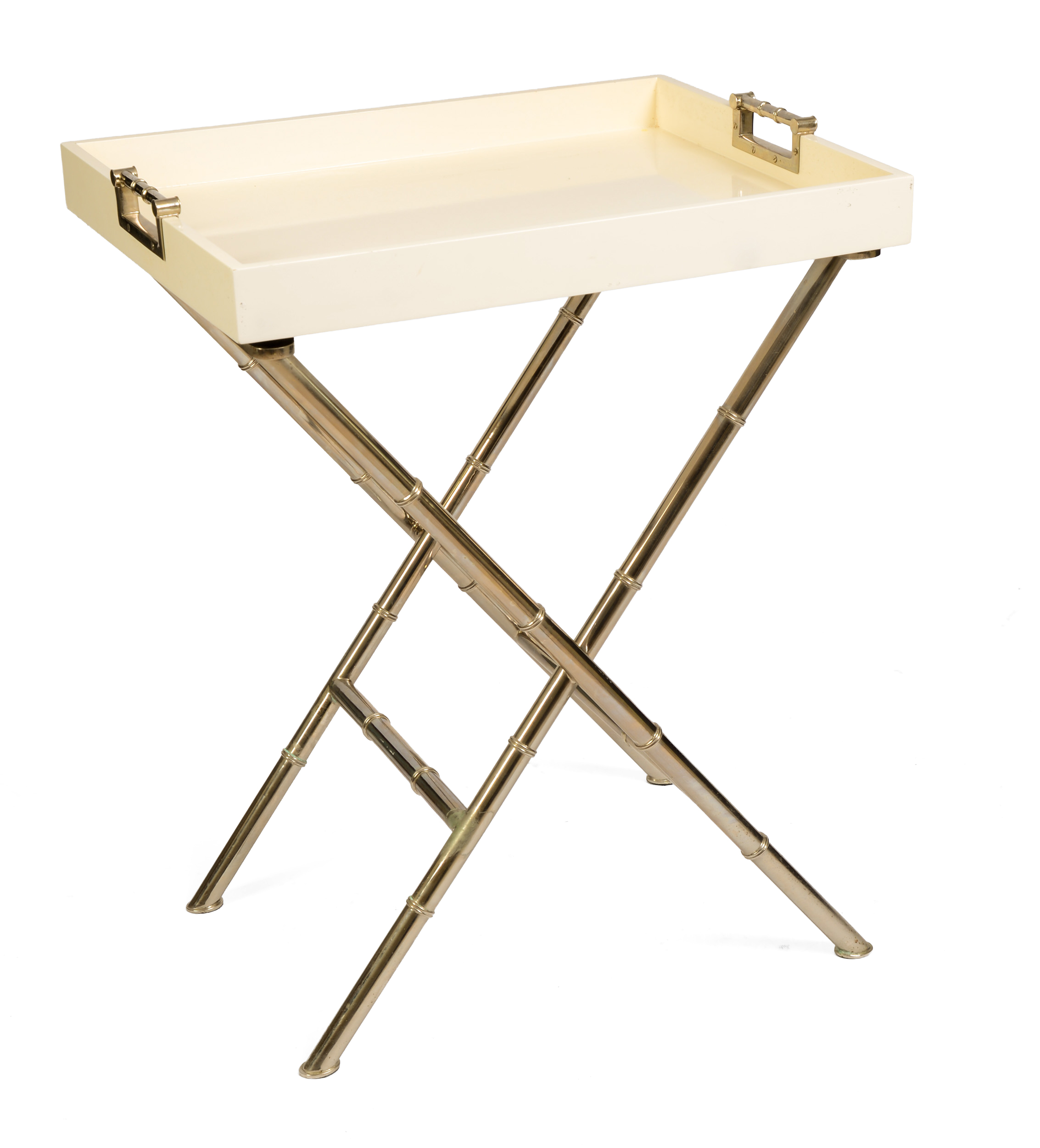 CHROME BAMBOO DESIGN TRAY TABLE.