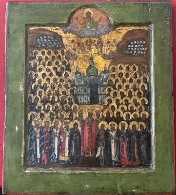 Ic&ocirc;ne &laquo; Concile de tous les saints de la sainte Russie &raquo;Russie, XVIIIe si&egrave;cleTempera sur bois31 