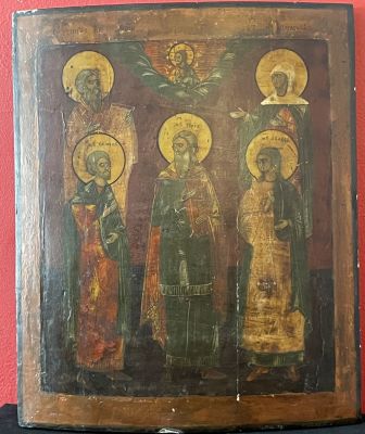 Ic&ocirc;ne &laquo; Les Saints choisis &raquo;Russie, XIXe si&egrave;cleTempera sur bois38,5 х 33 cm. A.B.E. 