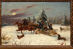 STEINACKER-VIORSKY Alfred (1838-1914)
Paire de tableaux
Rencontre avec des loups en forêt
Huile Изображение - 3