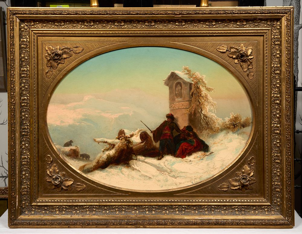 HORAWSKI Apolinary (1833-1900)Des invités inattendus, 1865Huile sur toileSigné et daté « 1865 » 