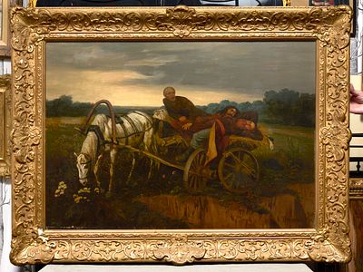 TRUTOVSKIJ Konstantin (1826-1893)Scène de nuitHuile sur toileSigné et daté « 1872 » en bas à
