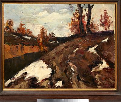 VARIANITSA V. (XXe siècle)Paysage d’automne, 1915Huile sur toileSigné en bas à droit38 x 45
