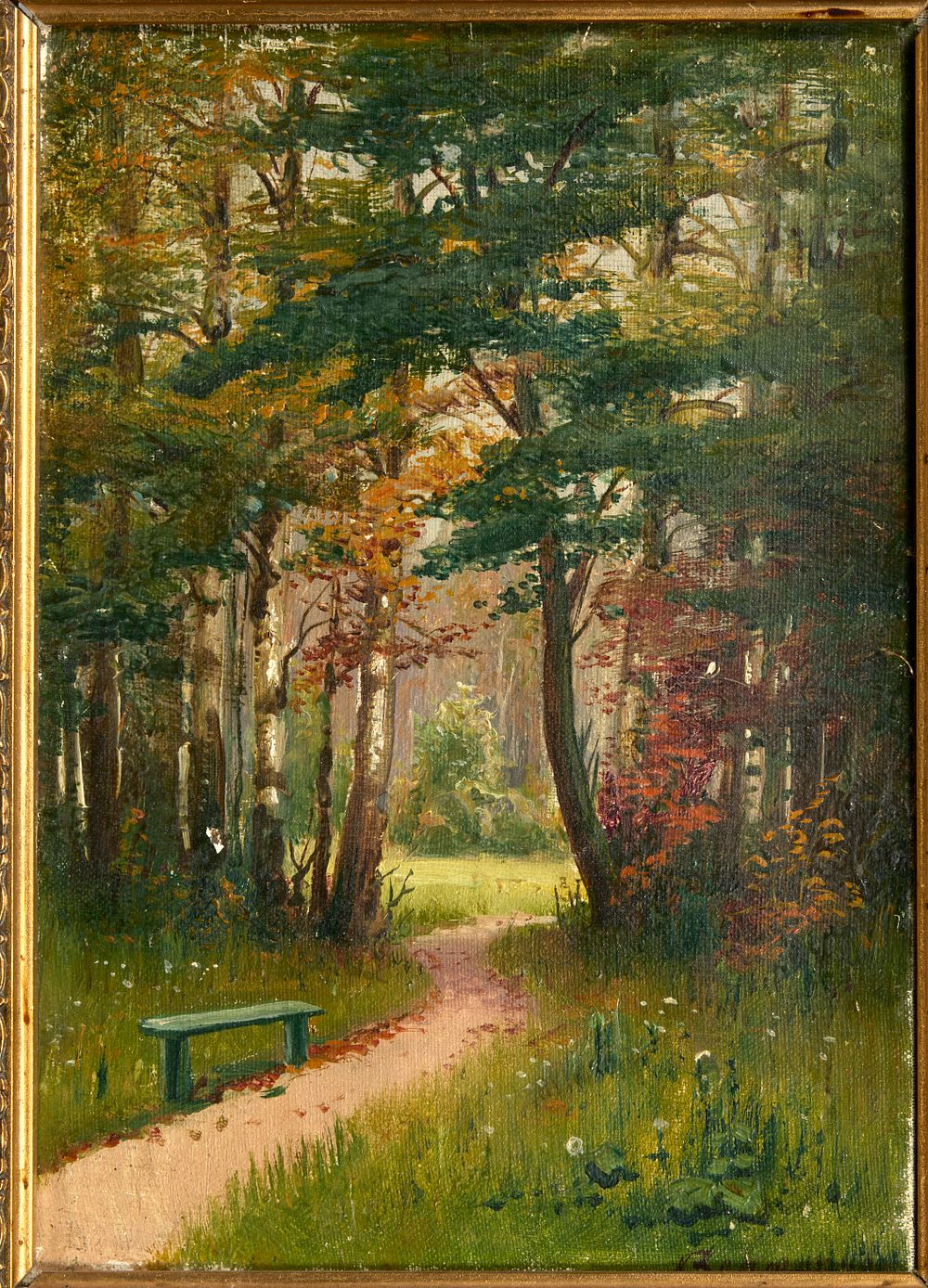 VORONKOV Vassili (1859- ?)Paysage de forêtHuile sur toileSigné en bas à droit31 x 22 cmВОРОНКОВ 