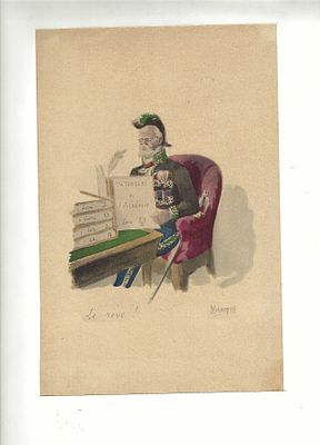 ECOLE RUSSE, XVIIIe et XIXe siècleLOT de quatre dessins et aquarelles au sujet de la