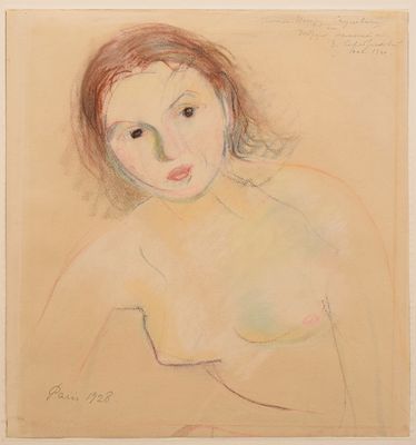 SEREBRJAKOVA Zinaida (1884-1967)Nu féminin, 1928Pastel sur papierSigné, situé « Paris » et daté 