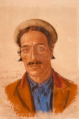 IACOVLEFF Alexandre (1887-1938)Portrait de Zafarraulu, Beg de BaltitSanguine, pastel, fusain 