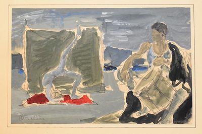 BOUCHENE Dimitri (1893-1993)La paradeAquarelle sur papierSignée en bas à gauche18 x 27 