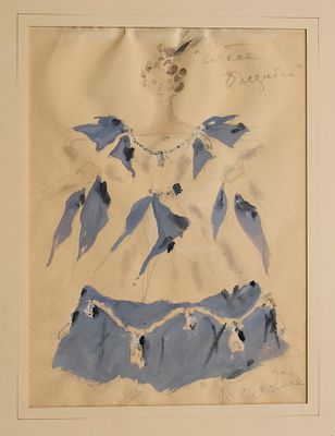 BOUCHENE Dimitri (1893-1993)Projet de costume pour l’opéra « Eugène Onéguine »Gouache sur 