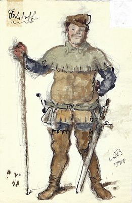 BENOIS Alexandre (1870-1960)Projet de costume pour « Falstaff », 1948Aquarelle sur 