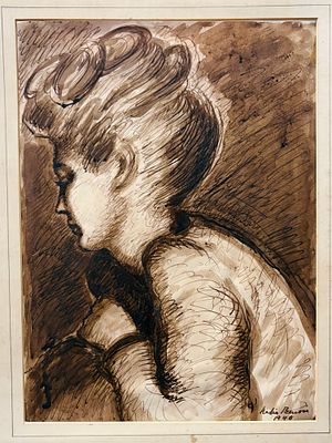 BENOIS Nadia (1896-1976)Portrait d’une femmeAquarelle et encre sur papierSigné et daté « 1946 » 