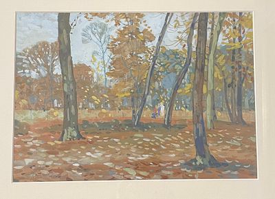 POUSTOCHKINE Basil (1893-1973)LOT de deux aquarelles : Paysage d'été. Aquarelle sur papier. 