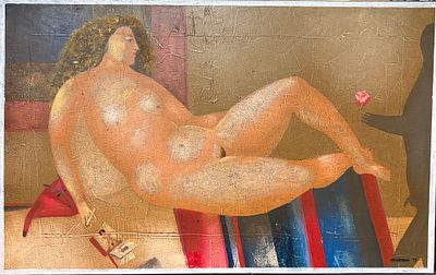 MAKARENKO Vladimir (1943)Nue allongée, 1992Huile sur toileSigné et daté « 92 » en bas à 