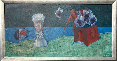 MAKARENKO Vladimir (1943)Nature-morte au diablotin, 1996Huile sur toileSigné et daté « 96 » en 