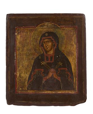 IC&Ocirc;NE &laquo; Vierge Marie adoucissant les cœurs m&eacute;chants &raquo;
Russie, XIXe si&egrave;cle
Tempera sur bois
30 х 