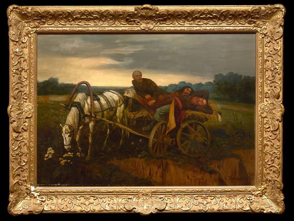 TRUTOVSKIJ Konstantin (1826-1893)
Sc&egrave;ne de nuit
Huile sur toile
Sign&eacute; et dat&eacute; &laquo; 1872 &raquo; en bas &agrave; 