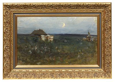 ALADJALOFF Manuel (1862-1934)
Paysage
Huile sur carton
Sign&eacute; en bas &agrave; droite
19 x 30 cm 