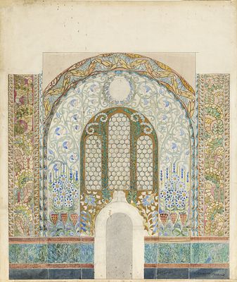 PRAKHOV Nicolas (1873-1957)
Esquisse de l'int&eacute;rieur de la cath&eacute;drale de Saint Vladimir de Kiev 