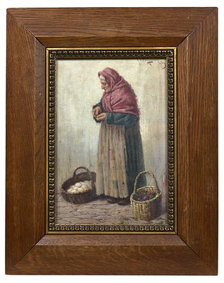 YAVTUSHENKO P. V. (XIXe-d&eacute;but XXe)
Marchande de l&eacute;gumes, circa ann&eacute;es 1910
Huile sur toile 