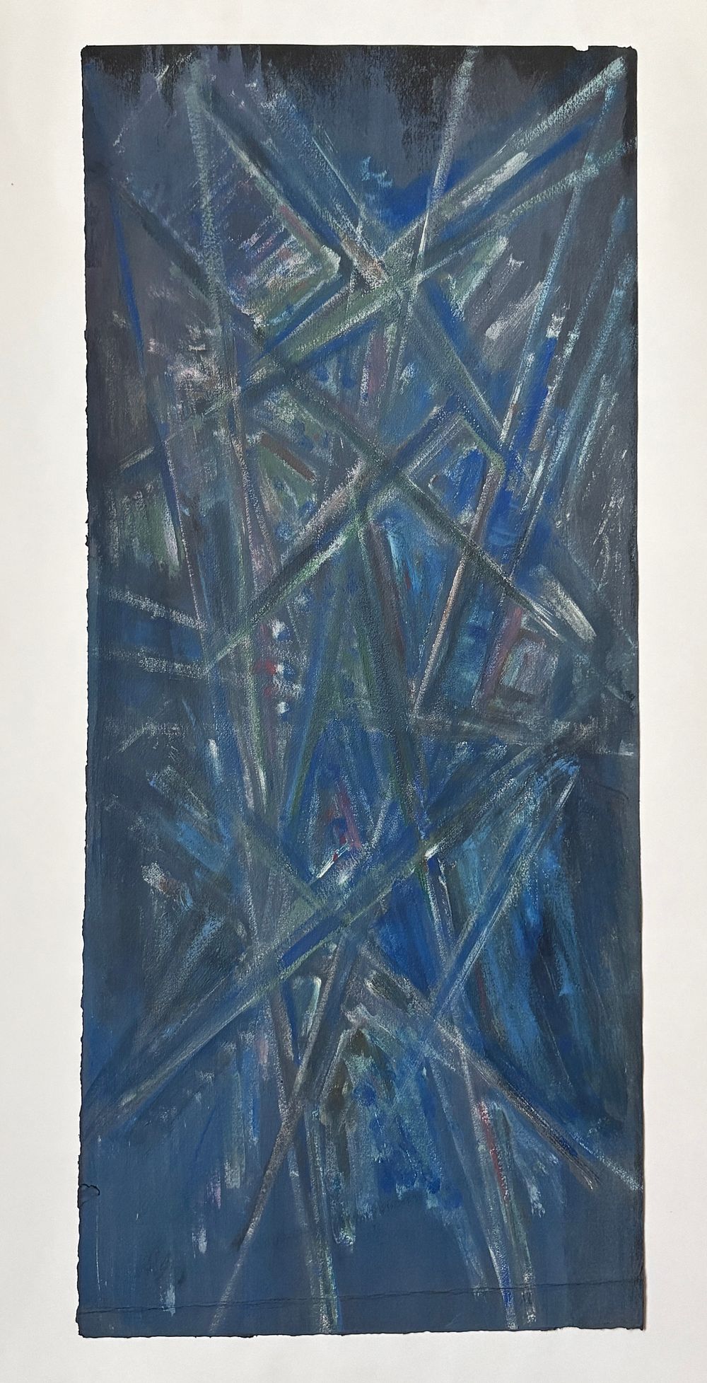 GONTCHAROVA Natalia (1881-1962)
Abstraction rayonniste
Gouache sur papier noir
Monogramm&eacute; en 
