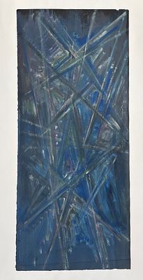 GONTCHAROVA Natalia (1881-1962)
Abstraction rayonniste
Gouache sur papier noir
Monogramm&eacute; en 