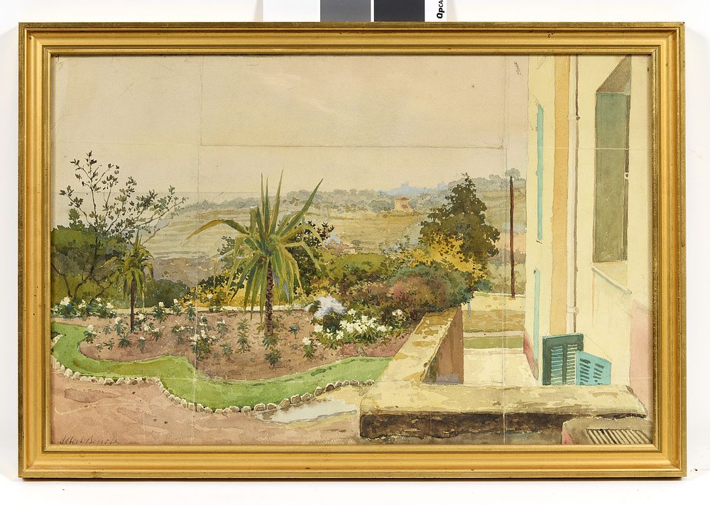 BENOIS Albert (1852-1936)
Paysage d’&eacute;t&eacute; sur C&ocirc;te d’Azur
Aquarelle sur papier
Sign&eacute; en bas &agrave; 