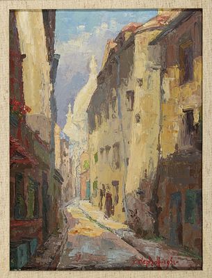 SLEPTZOV Youra (XXe)
Vue de Montmartre, 1951
Huile sur toile
Sign&eacute; et dat&eacute; &laquo; 1951 &raquo; en bas &agrave; 