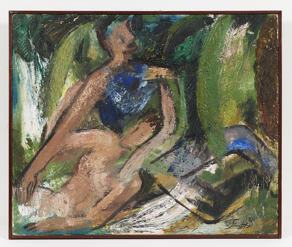 STARITSKY Anna (1908/11-1981)
Couple
Huile sur toile
Sign&eacute; en bas &agrave; droite
54 x 65 cm 