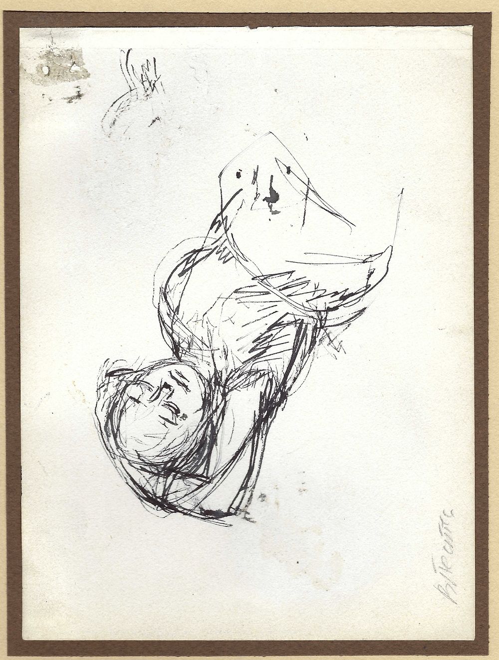 PESTEL Vera (1887-1952)
Une petite fille endormie, croquis
Encre sur papier
Sign&eacute; au crayon en 