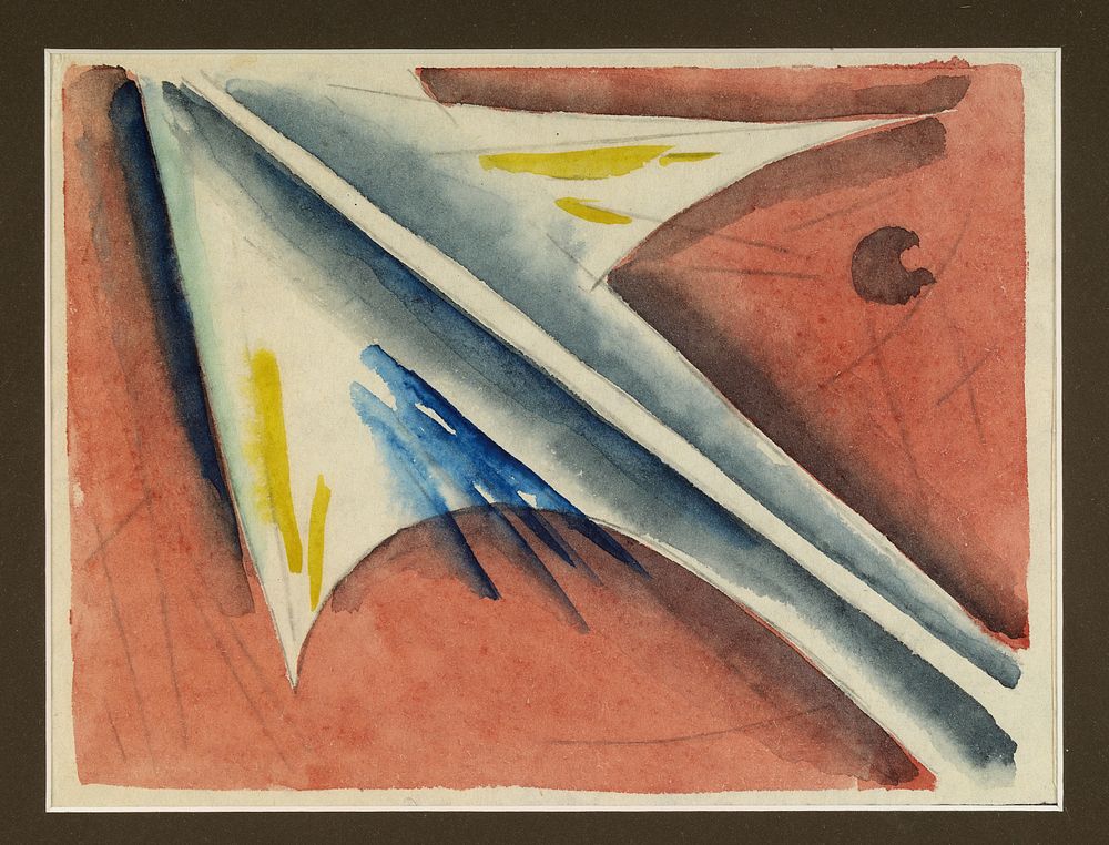 KUDRYASHEV Ivan (1896-1972)
Abstraction
Aquarelle sur papier
D&eacute;dicac&eacute; &agrave; A. Zavolokine au dos 
