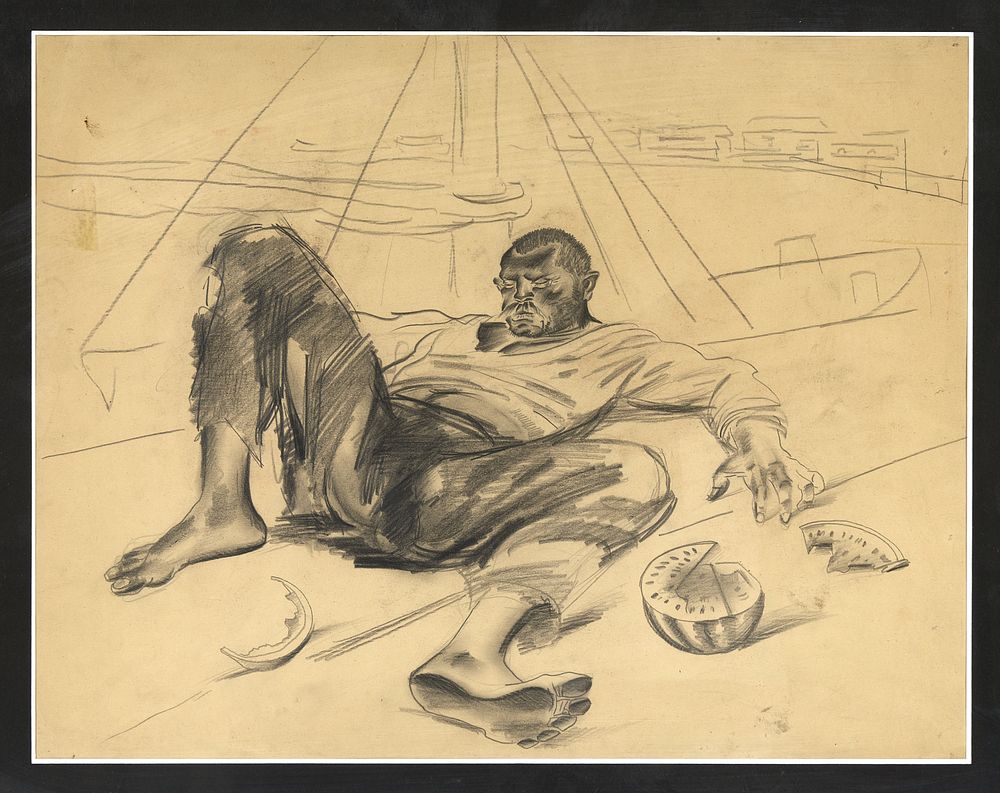 SOKOLOV-SKALJA Pavel (1899-1961)
Homme endormi
Crayon sur papier
Inscription au dos &laquo; Œuvre de 