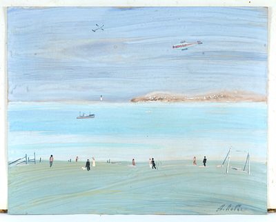 LABAS Alexandre 
(1900-1983)
Le bord de mer
Aquarelle et gouache sur papier
Sign&eacute; en bas &agrave; 