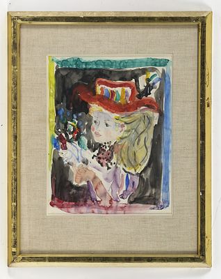 TERECHKOVITCH Constantin (1902-1978)
Portrait de Nathalie, la fille de l’artiste
Aquarelle sur 