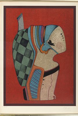 CHEMIAKINE Mikhail (1943)
Buste m&eacute;taphysique, ann&eacute;es 1980
Lithographie
Sign&eacute; au crayon en bas &agrave; 