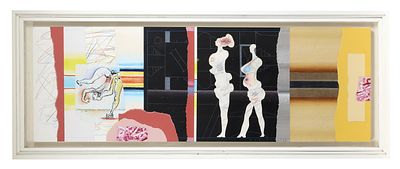 YANKILEVSKY Vladimir (1938-2018)
Abstraction avec deux figures f&eacute;minines, 1993
Pastel, collage 