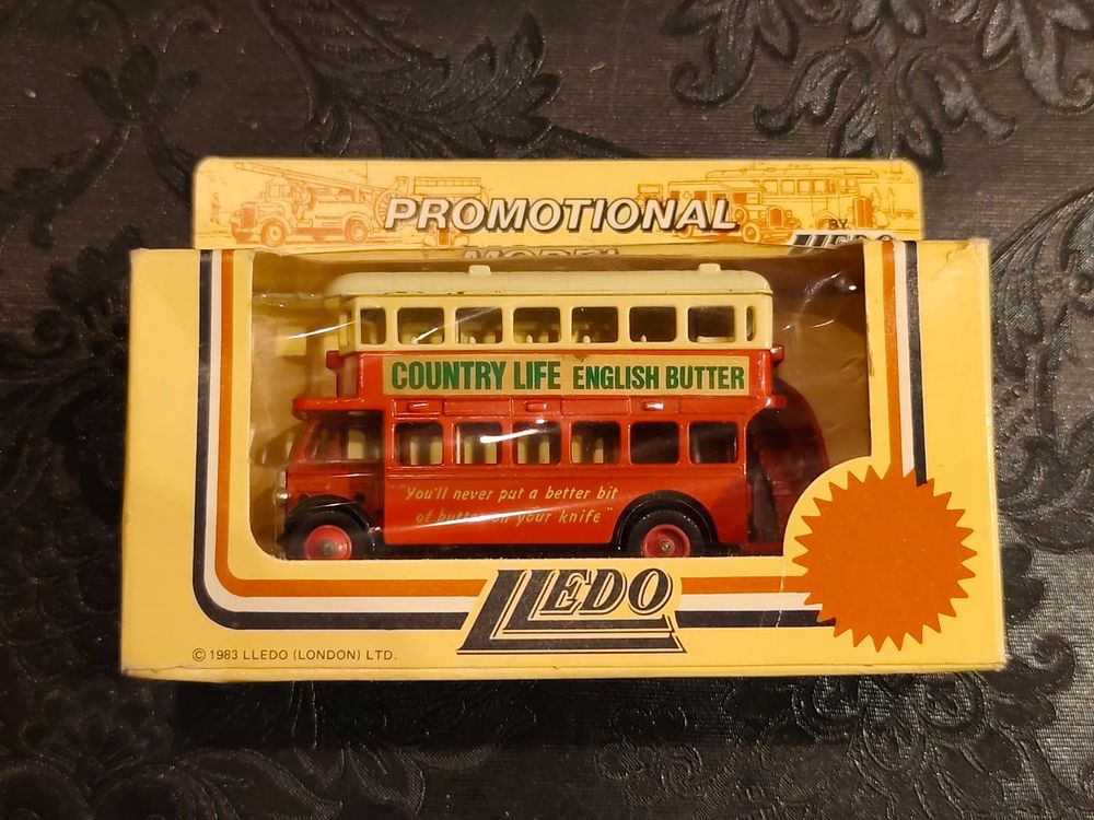 AEC Regent Double Decker Bus (1932) Promotional Model by LLEDO. COUNTRY LIFE - ENGLISH BUTTER