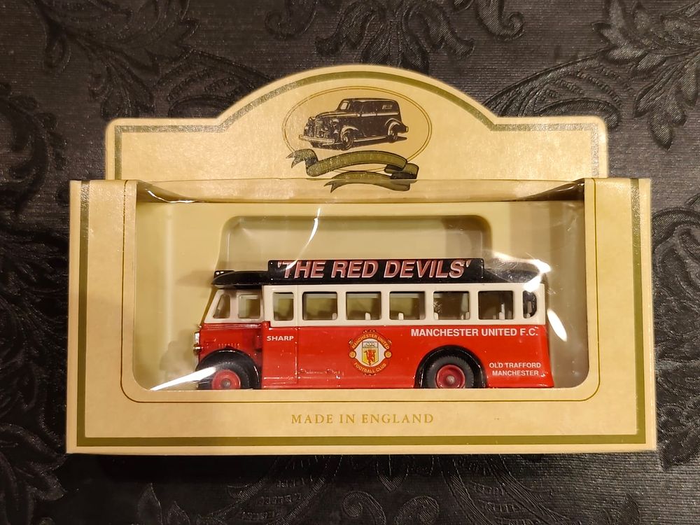 AEC Regale Single Deck Bus (1932) by LLEDO. THE RED DEVILS Promotional Model