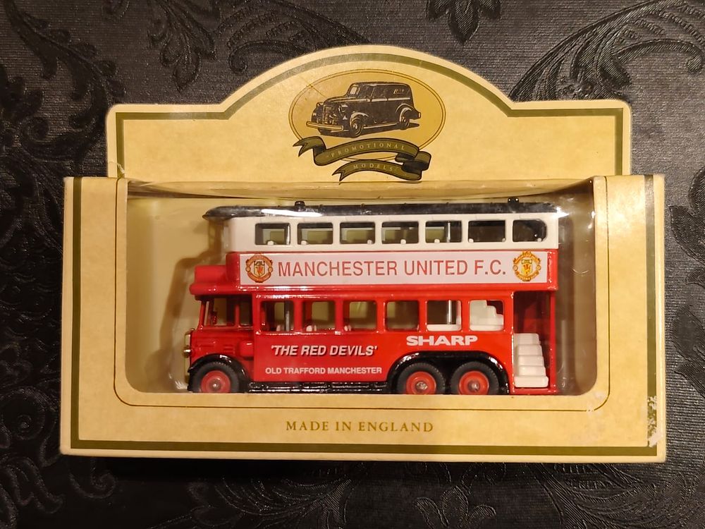 AEC Double Decker Bus (1931) by LLEDO. MANCHESTER UNITED F.C. Promotional Model