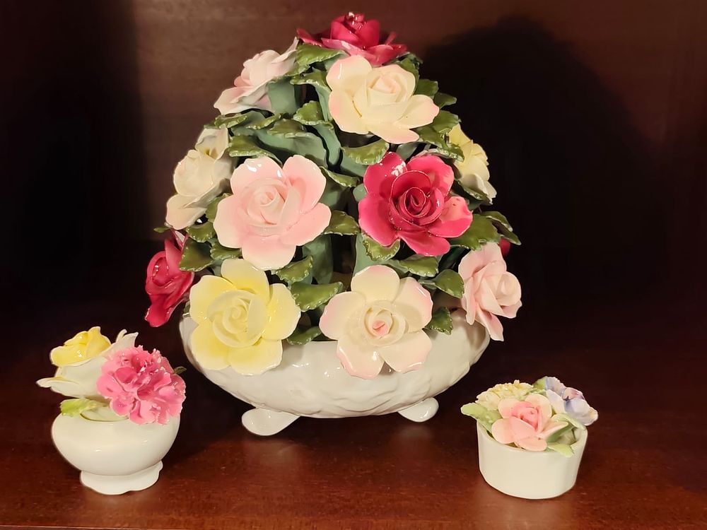 Aynsley, Aristocrat and Royal Doulton fine bone china flower bouquets.